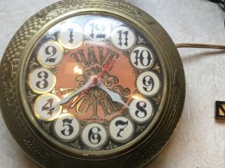 Vintage Spartus Runs Backward Bar Is Open/Closed 50’s Electric Wall Clock 5