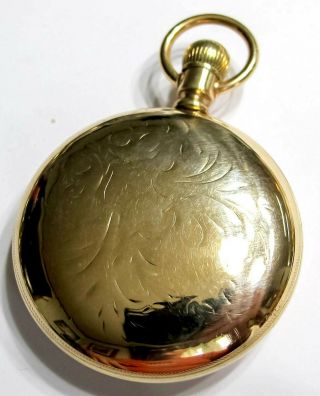 RUNNING - 1893 - 18S ROCKFORD 17J GR 62 GOLD FILLED POCKET WATCH (C4) 8