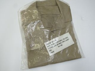 Post Vietnam Us Army Tan 445 Uniform Shirt Short Sleeve 1976 Date Large Nos