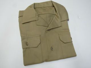 Post Vietnam US Army Tan 445 Uniform Shirt Short Sleeve 1976 Date Large NOS 2