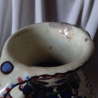 Antique Signed Hungarian Matyó porcelain Folk pottery Handpainted Vase Balaton 6