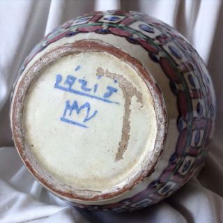 Antique Signed Hungarian Matyó porcelain Folk pottery Handpainted Vase Balaton 7