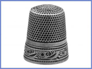 American Sterling Silver Thimble C.  1880s