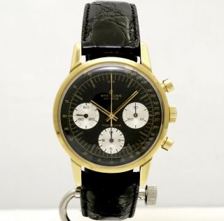 Rare Breitling TOP - TIME Panda gild dial 3 register chronograph watch Ref 810 3
