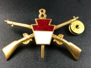 Spanish American War Hat Badge 8th Pa Infantry India I Company Us Army Antique