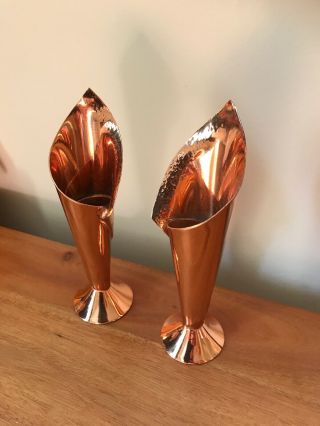 Mitchel Rose Rhodesia Hand Made Vase.  Hand Beaten Copper Arts And Crafts