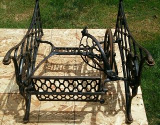 Vintage Singer Sewing Machine Treadle Stand For Model 15 6/2/1910