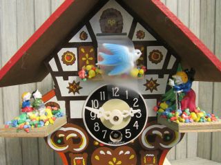 Vintage Small West German Cuckoo Clock Wall Hanging Wind Up With Key Tick Tock