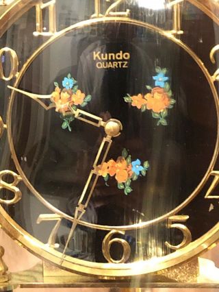 Kundo Anniversary Clock.  Black And Gold - toned With Floral Design Made In Germany 2