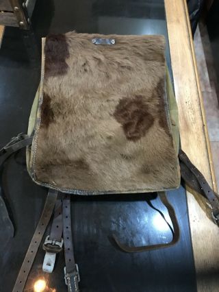 German 1942 Ww2 Tornister Or Ss Backpack With Fur Flap And Extra Rings