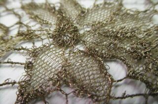 Antique French Metallic Gold Bullion Sew Lace Victorian,  Vintage Needlepoint Doll