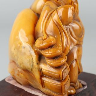 Chinese Exquisite Hand - carved the ancients Carving Shoushan Stone seal 3