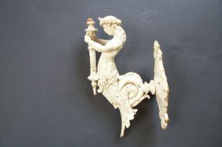 Antique Art Nouveau Painted Brass Wall Sconce Parts Or Display