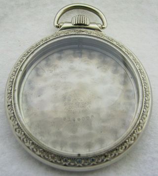 Antique 16s 14k White Gold Filled Railroad Rr Pocket Watch Case Parts