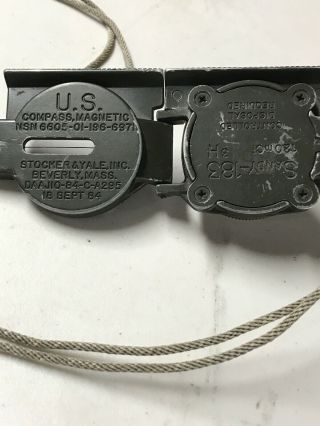 US ARMY Stocker & Yale US Compass Sandy - 183 Magnetic NSN 6605 - 01 - 196 - 6971 1984 5