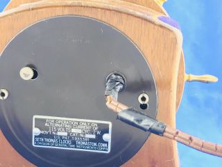 ' 30 - ' 40s Seth Thomas Nautical Ships Wheel Wooden Clock Faux Disney Face –No Wire 5