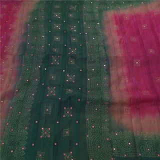 Sanskriti Vintage Dark Pink Saree Pure Silk Painted Woven Craft Fabric 5 Yd Sari 3