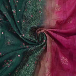 Sanskriti Vintage Dark Pink Saree Pure Silk Painted Woven Craft Fabric 5 Yd Sari 5