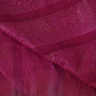 Sanskriti Vintage Dark Pink Saree Pure Silk Painted Woven Craft Fabric 5 Yd Sari 6
