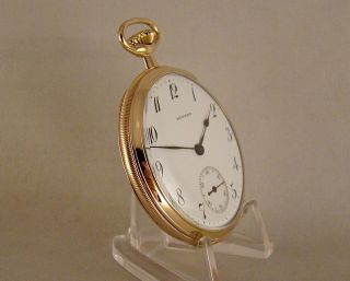 106 YEARS OLD E.  HOWARD 23j SERIES 8 14k GOLD FILLED OPEN FACE GREAT POCKET WATCH 4