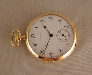 106 YEARS OLD E.  HOWARD 23j SERIES 8 14k GOLD FILLED OPEN FACE GREAT POCKET WATCH 6