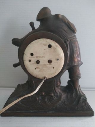 Rare Vintage United Electric Clock Corp N.  Y Bronze Nautical Ship Captain clock 4