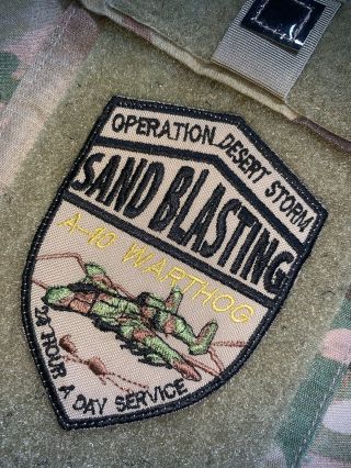 Usaf Operation Desert Storm Sand Blasting A - 10 Warthog Patch W/hook (a324)