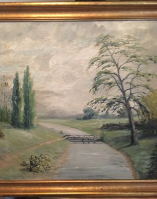Fine Old American Arts & Crafts Era Tonalist Landscape Signed Oil Painting 3