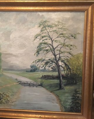 Fine Old American Arts & Crafts Era Tonalist Landscape Signed Oil Painting 4