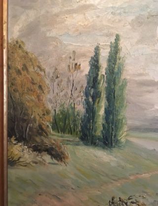 Fine Old American Arts & Crafts Era Tonalist Landscape Signed Oil Painting 5
