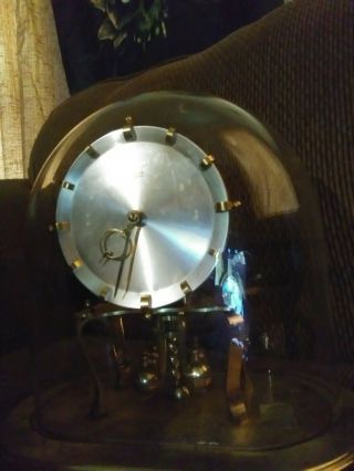 Kundo 400 - Day Key Wind Anniversary Clock With Oval Glass Dome - -