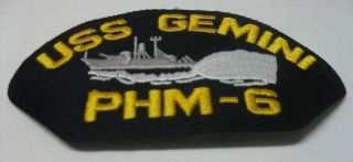 2 Uss Gemini Phm - 6 Ship Boat Design Patch Patches Usn Us Navy Usa