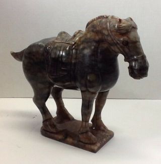 Vintage Chinese Stone Marble Carving,  9 " Horse Sculpture China