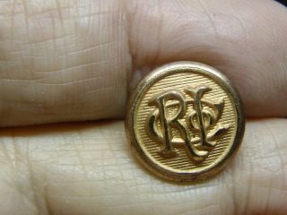 R.  I.  Co.  Rhode Island Company (railway) 15mm Brass Cuff Button 1902 - 1921 Fine Q.
