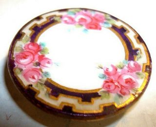 Gorgeous Antique 1890s French Hand Painted Porcelain Very Collectable Button