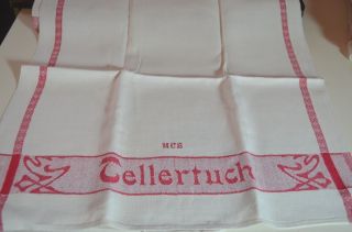 50 Off Pair 1930’s Vintage German Linen Towels – “mcs” Monogram Rr566