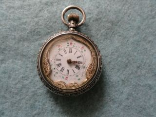 Vintage Swiss Made Mechanical Wind Up Pocket Watch 800 Silver