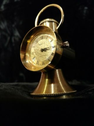 Vintage Borea Desk Clock Runs Perfect Brass Lantern Shape Swiss Heavy