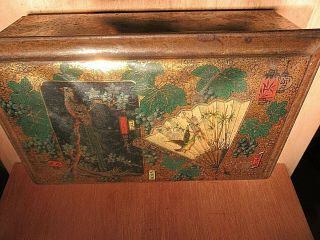 Antique CHINESE TEA TIN 1800 ' S WITH DECORATION 2