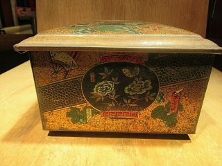 Antique CHINESE TEA TIN 1800 ' S WITH DECORATION 3