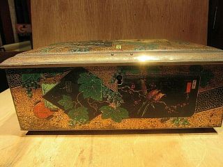 Antique CHINESE TEA TIN 1800 ' S WITH DECORATION 4
