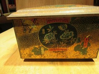 Antique CHINESE TEA TIN 1800 ' S WITH DECORATION 5