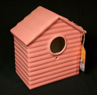Deartis Peach Ceramic Wall Mount Birdhouse Made In Portugal