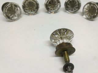 Victorian Set of 6 Vintage Glass Cabinet Knob Pulls A4 5