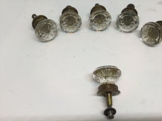 Victorian Set of 6 Vintage Glass Cabinet Knob Pulls A4 6