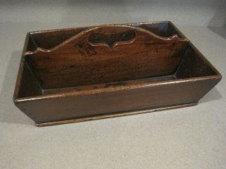 Antique 19th Century English Wooden Cutlery Tray Box Caddy -