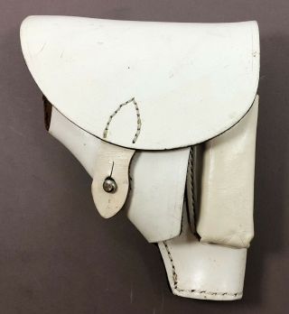 Vintage Military Holster P64 Pistol White Leather Polish Army P22 Walther Ppk