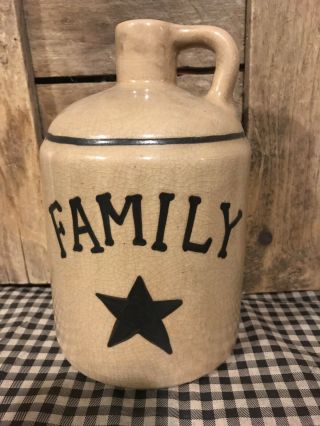 Primitive Crock Jug Crackle Finish Very Heavy