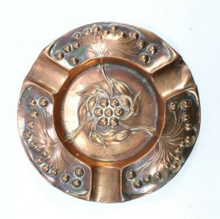 Arts And Crafts Copper Tray,  Signed.  13cm