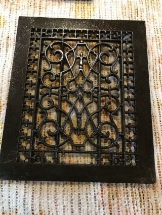 J 2 Antique Cast - Iron Heating Grate Face 9 11/16 X 11.  75